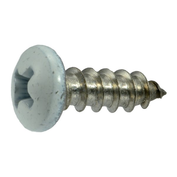 Midwest Fastener Sheet Metal Screw, #8 x 1/2 in, Painted 18-8 Stainless Steel Pan Head Phillips Drive, 20 PK 69481